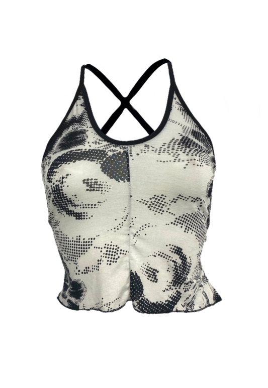 OFFCUTS GRAPHIC STRAPPY BACK TOP - HISSY FIT LTD