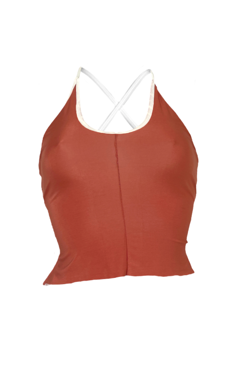 OFFCUTS PEACH SLINKY STRAPPY BACK TOP - HISSY FIT LTD