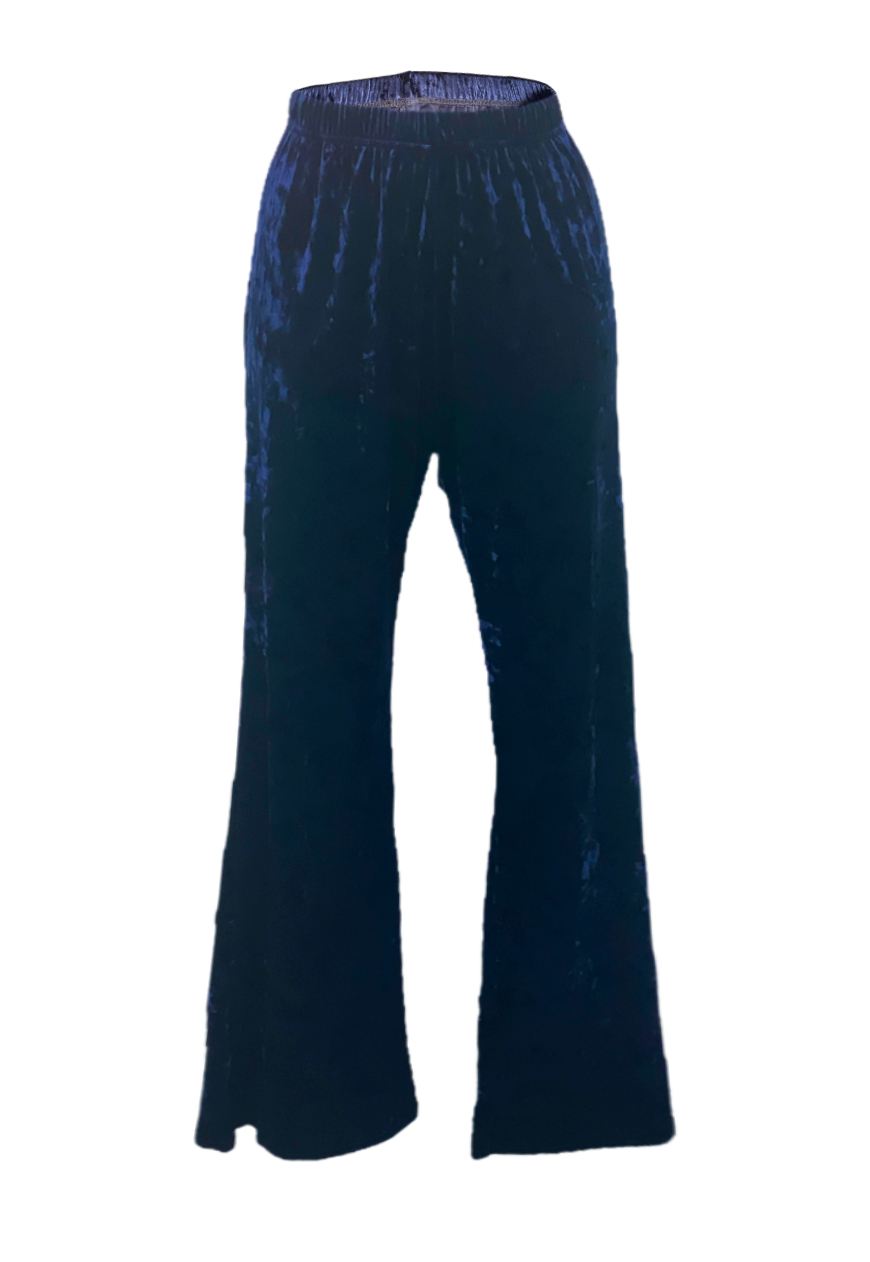 OCEAN BLUE VELVET FLARES - HISSY FIT LTD