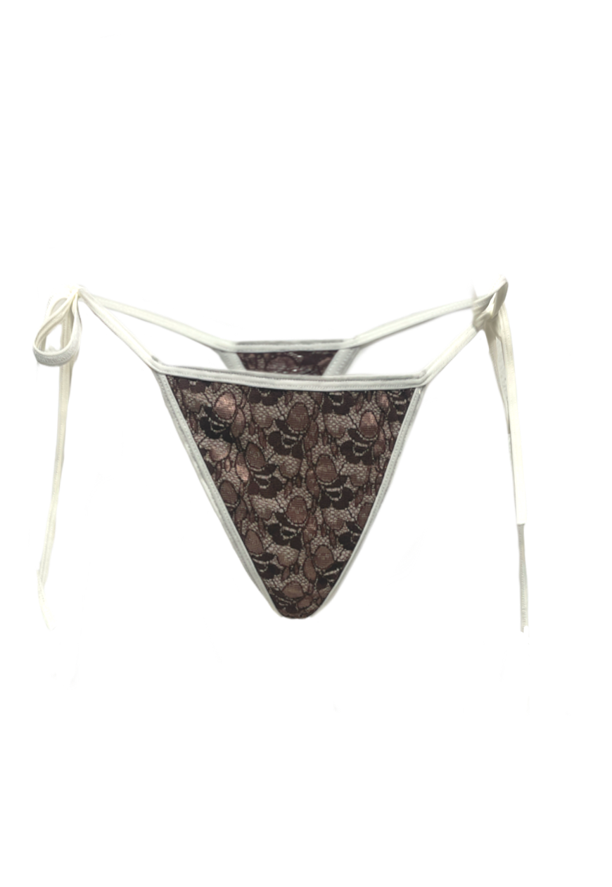 BROWN LACE THONG - HISSY FIT LTD