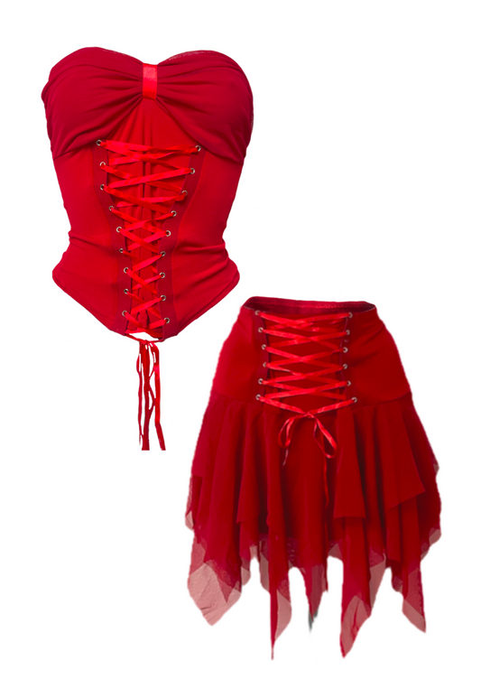 RED ANGEL CORSET SET - HISSY FIT LTD