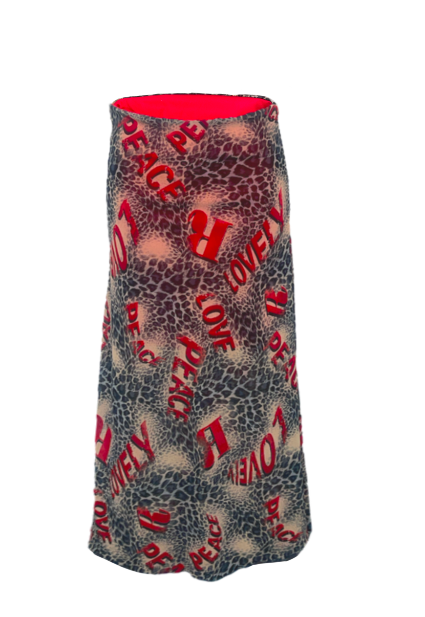 RED LEOPARD FULL LINED MESH SKIRT - HISSY FIT LTD