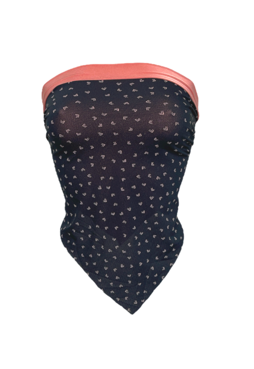 DITSY PRINT/ PINK REVERSIBLE HANKIE TOP - HISSY FIT LTD