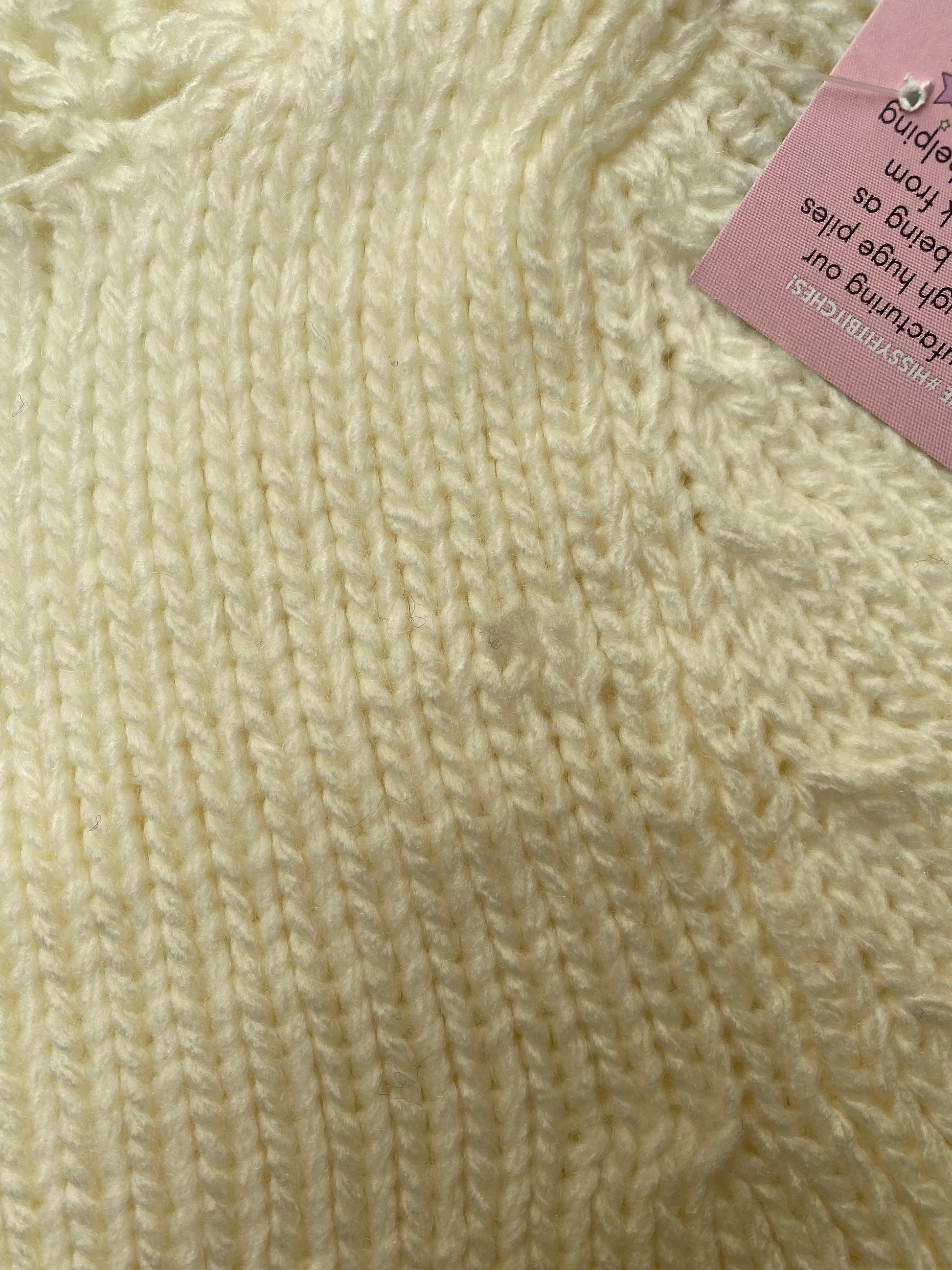 CREAM CROCHET TRIM CARDIGAN (0011) 07 - IMPERFECT - HISSY FIT LTD