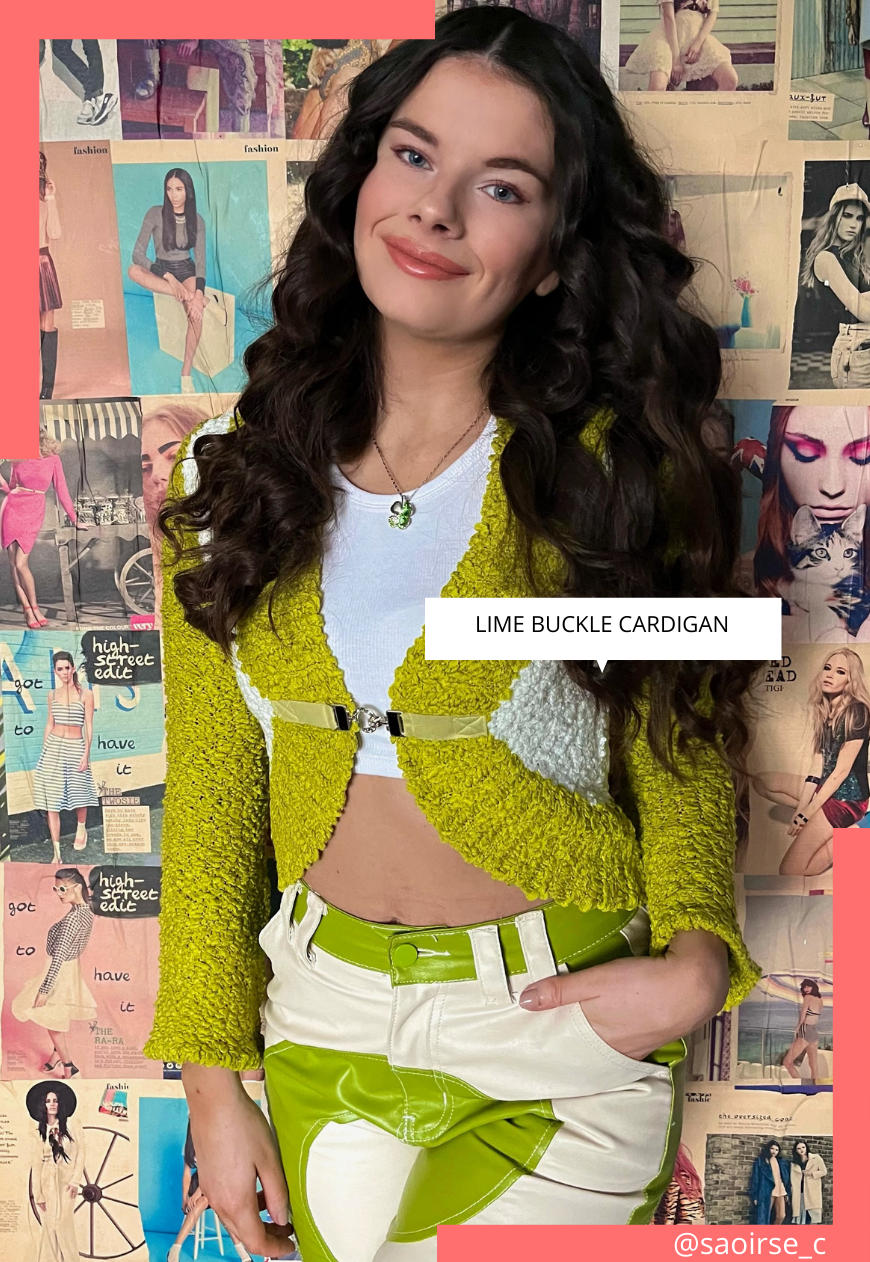 LIME BUCKLE CARDIGAN (565) - HISSY FIT LTD