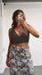 BROWN/ FLOWER REVERSIBLE HALTER TOP (02) - HISSY FIT LTD