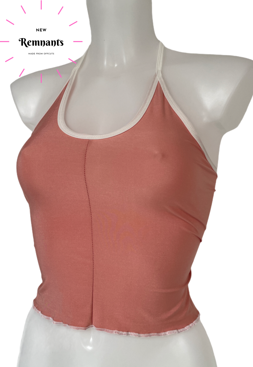 OFFCUTS PINK SLINKY STRAPPY BACK TOP - HISSY FIT LTD