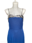 BLUE SHIMMER SPLIT DRESS 037 UK SIZE 8/10 *VINTAGE* - HISSY FIT LTD