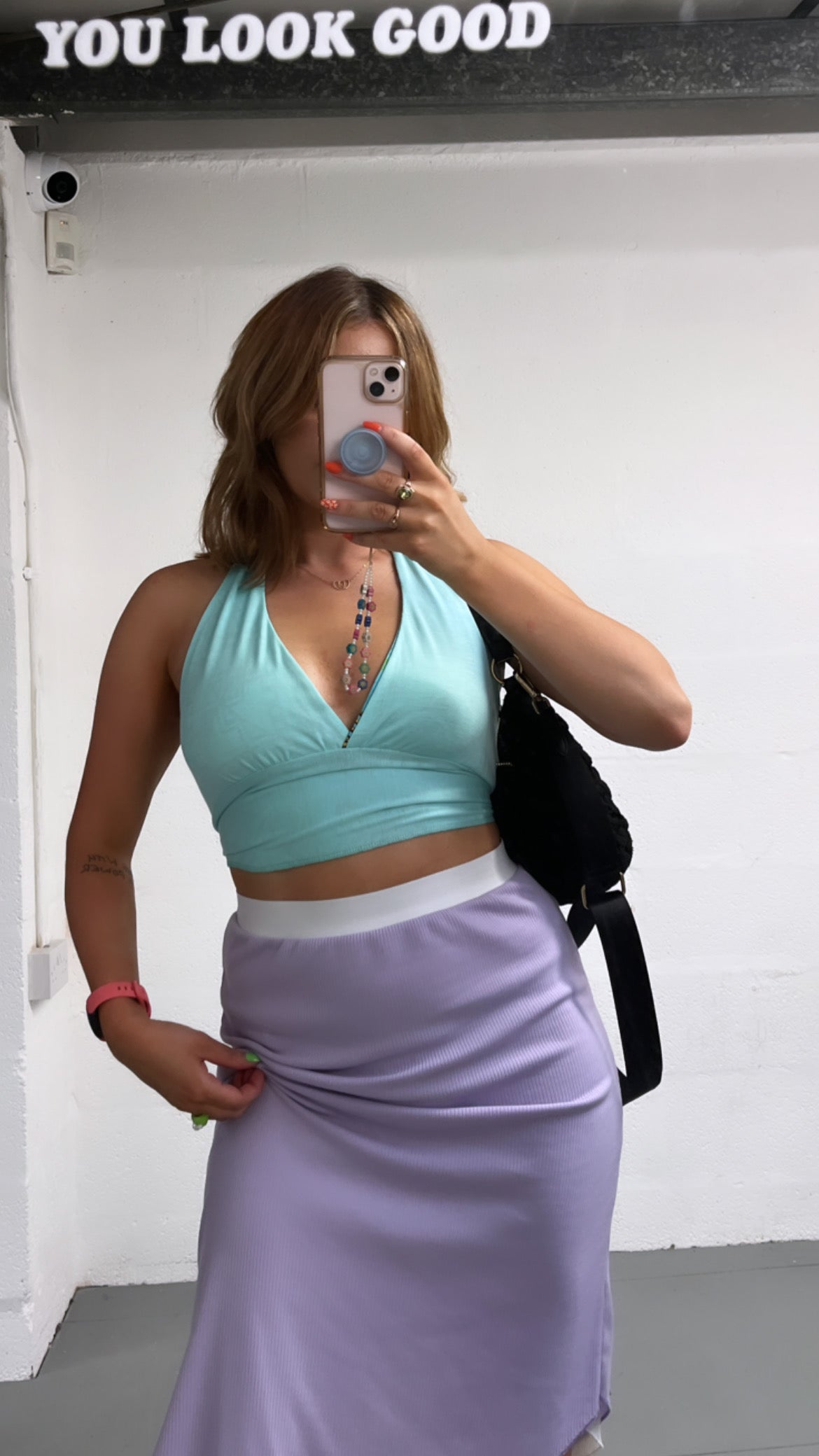 BLUE MOSAIC/ AQUA REVERSIBLE HALTER TOP - HISSY FIT LTD