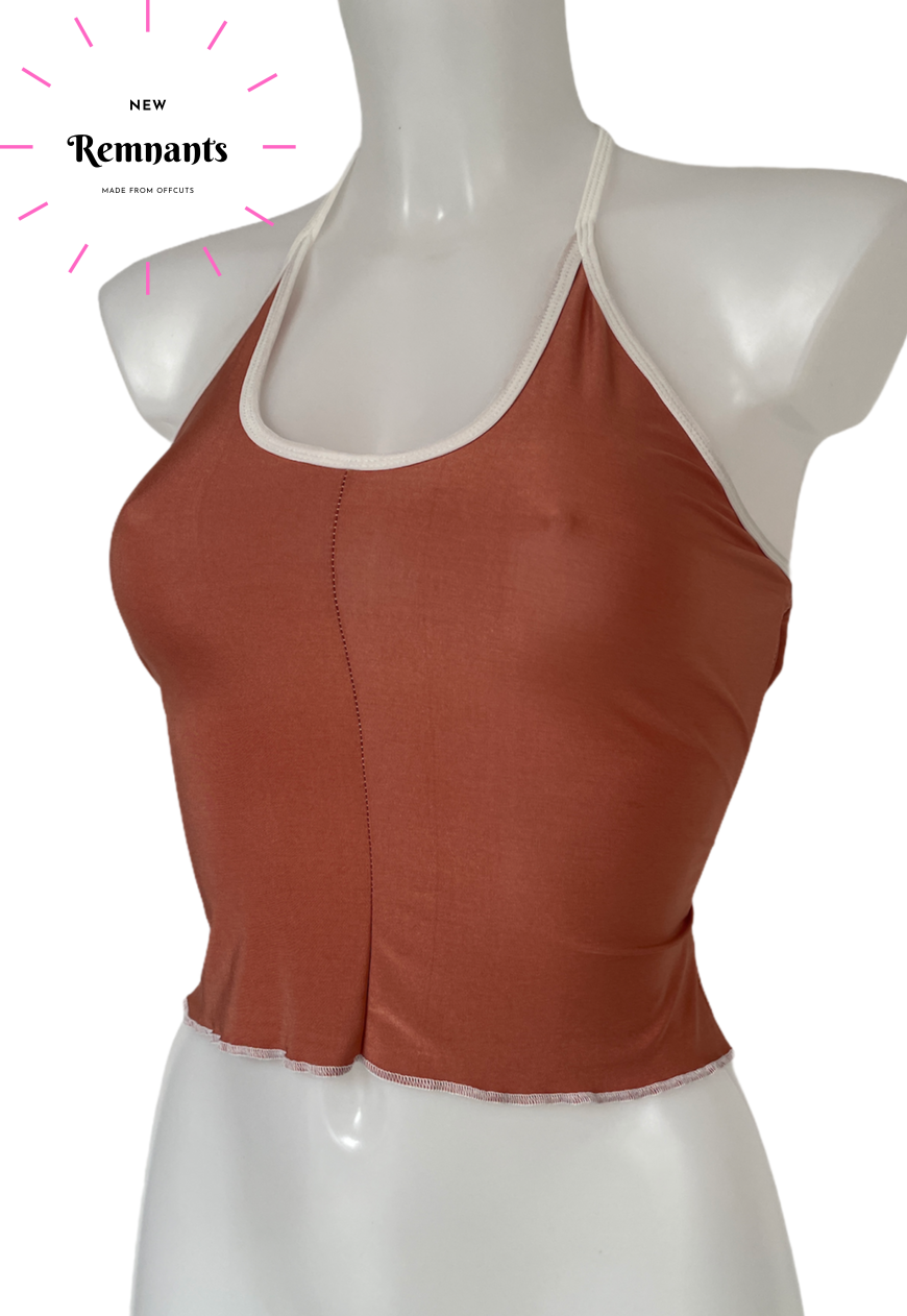 OFFCUTS PEACH SLINKY STRAPPY BACK TOP - HISSY FIT LTD